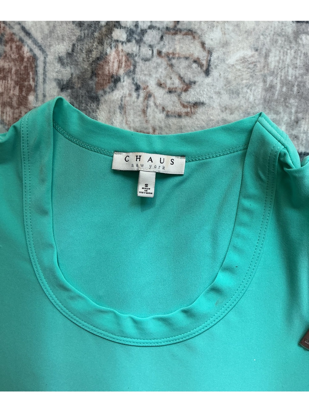 Chaus Teal Short Sleeve Crew Top